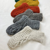 JANA Cable Knit Lined Wool Slipper Socks S/M/L: Dark Grey / UK6-8