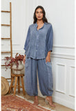 100% Linen Shirt REF. 9230: Charcoal Grey