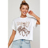 STAY WILD  GRAPHIC CROP TOP: IVORY / S