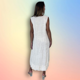 REF 25813 100% LINEN SISA SLEEVE DRESS: Heavenly