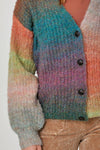 60882 Button Down Rainbow Cardigan: Rainbow / Medium