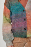 60882 Button Down Rainbow Cardigan: Rainbow / Small