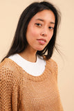Cotton knit sweater 1652 100% cotton: Brown