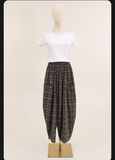 Trousers 30482 Checked corduroy 100% cotton: Jaune curry