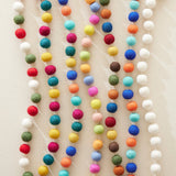 TARUTSHA Boho Felt Ball Pompom Garlands 200cm: 2.5cm / Cream