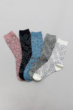 Vintage Floral Patterned Crew Socks: Blue