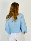 REF 11870 SHORT ELBOW SLEEVE BLOUSE 100% LINEN: BEIGE