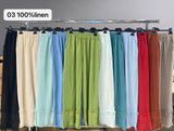 Linen pant: Lake green