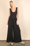 NP70810-Casual Ribbed Knit Sleeveless Jumpsuit: BLACK / S-M-L/2-2-2