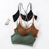 Soft Breathable Cotton Padded Bra Bralette crop top: Green / M