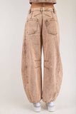 PL5346 - WASHED BARREL LONG PANTS: HAZELNUT / M