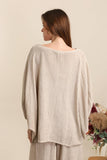 Blouse in 50% linen and 50% cotton REF. 4652: White