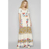 Vintage washed front pocket floral contrast dress: DENIM / L