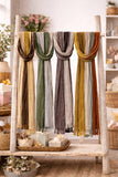 JC021036 Soft Crinkle Textured Multi-Tone Stripe Scarf Wrap with Raw Edge Fringe: Green-Multi