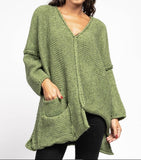 Asymmetric oversized sweater 60681ALPAGA made in Italy: Apple green