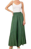 Flared linen trousers 66031 100%LINEN: Moutarde