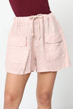 Short in 100% Linen REF. 8570: Khaki