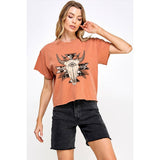 SKULL SEASON VINTAGE GRAPHIC CROP TOP: IVORY / L