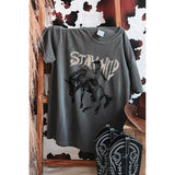 STAY WILD WESTERN GRAPHIC OVERSIZED TEE: IVORY / OM