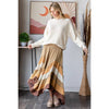 WASHED TIERED SMOCKED WAIST FLARE HEM SKIRT: SAGE / S-M-L-XL(2-2-2-2)