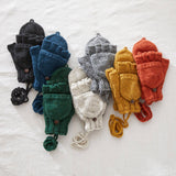GUPTA Knit Wool Lined Mitten Fingerless Gloves: Cream