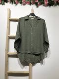48902 PLAIN LINEN SHIRT: PERSIMMON