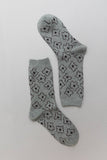 Vintage Floral Patterned Crew Socks: Blue