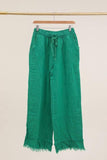 100% Linen Trousers REF. 82750: Khaki