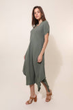 100% Linen Dress REF. 3647: Duck Green