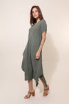 100% Linen Dress REF. 3647: Khaki