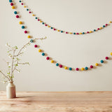 TARUTSHA Boho Felt Ball Pompom Garlands 200cm: 2.5cm / Cream