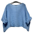 18415 TOP IN LINEN SPRING SUMMER CLOTHING: DUCK GREEN