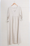 3382C PREMIUM LINEN LONG DRESS: ROUILLE