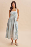 COTTON FLORAL SLEEVELESS MAXI DRESS: CORAL ROSE / M