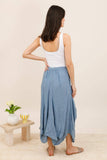 Skirt in 100% linen REF. 7199: Bleu Ciel / Unique