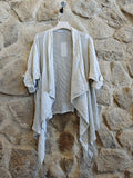 REF 5283 SHORT CARDIGAN 100% LINEN: Brown