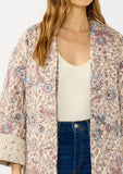 Reversible Floral Quilted Jacket: MAUVE/NATURAL / M
