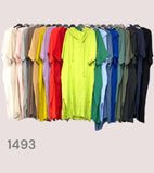 Short Dresses in 100% Linen REF. 1493: Pink / Unique