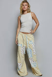 Patchwork Detail Denim Straight Fit Pants: DENIM MULTI / M