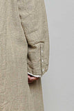 Crafted Solid Long Sleeve Long Cotton Coat Jacket: TAUPE / SM