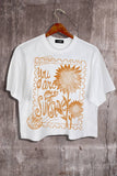 You are my sunshine Graphic Crop Tee. : IVORY / SMALL