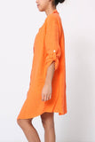 Short Dresses in 100% Linen REF. 197: Duck Green / Unique