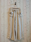 REF 6507 100% LINEN TROUSERS TWO POCKETS: PISTACHIO