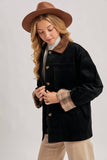 CORDUROY BUTTON DOWN BARN COAT INNER PLAID: CAMEL / M