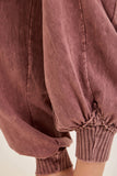 Zen Mineral Washed Ribbed  Baggy Lounge Balloon Pants HP7610: HotCocoa / S-M-L / 2-2-2