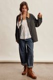 Contrast Collar Utility Barn Jacket LJ0271: Mauve / Contemporary / S