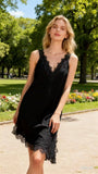100% Linen Dress REF. 73696: Navy