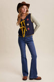 Bow-Tie Floral Knit Vest LSW1008: Navy / M