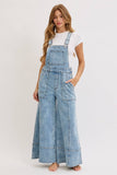 DENIM OVERALL WIDE-LEG JUMPSUIT : DENIM BLUE / Contemporary / S