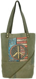 Peace Flag Recycled Military Tent Tote